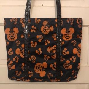 Disney Store Halloween Minnie Mouse pumpkin glitter polka dot tote bag - New